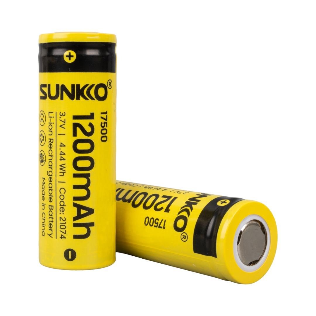 SUNKKO 3.7 VOLT 1200 MAH 17500 ŞARJ EDİLEBİLİR PİL  (TEKLİ) (5110)