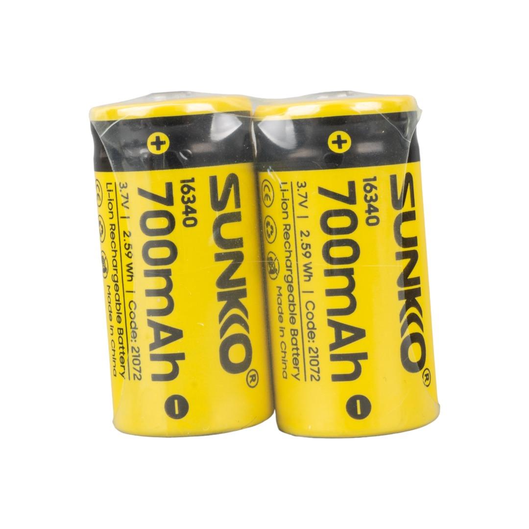 SUNKKO 3.7 VOLT 700 MAH 16340 ŞARJ EDİLEBİLİR PİL  (TEKLİ) (5110)