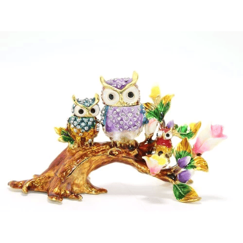 Swarovski Dal Üstünde 3'lü Baykuş