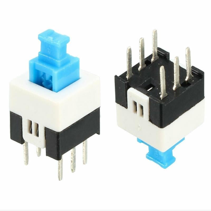 TACTILE PUSH BUTTON ON/OFF ANAHTARLI SWİTCH 7X7 MM 6 BACAKLI KİLİTLİ (IC-196) (5110)