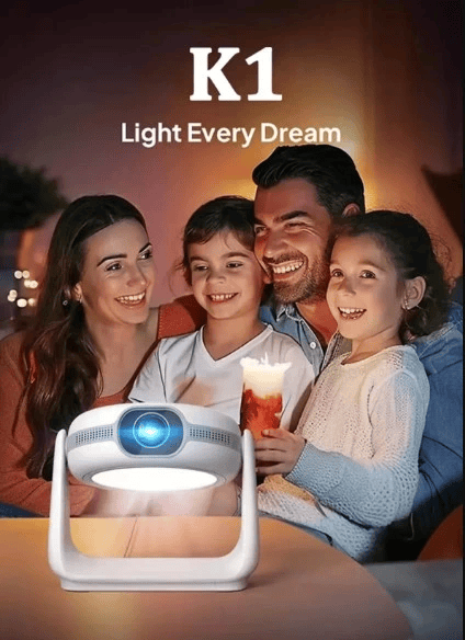 Taşınabilir Şarjlı Sinema Projektörü 4k Şarjlı Bluetooth Android Akıllı Hoparlörlü Işıklı Gerçek 4k