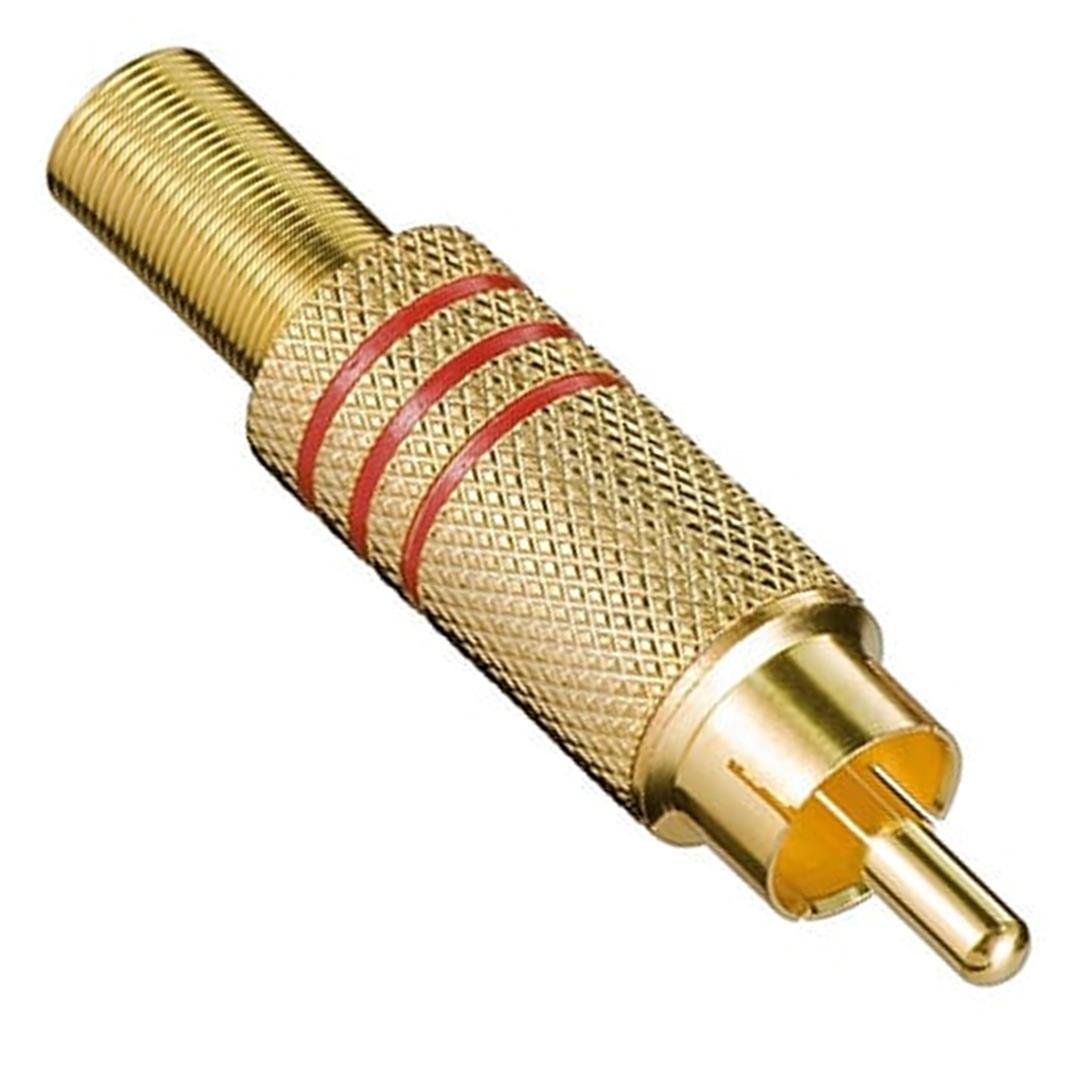 TOS RCA FİŞ METAL GOLD ERKEK KONNEKTÖR (KIRMIZI KODLU) (5110)