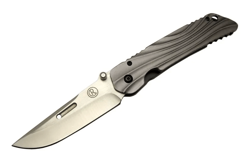 Umnumzaan T 50 Gri Kamp Çakı 22,5cm - Manuel, Kemerlikli, Oluklu
