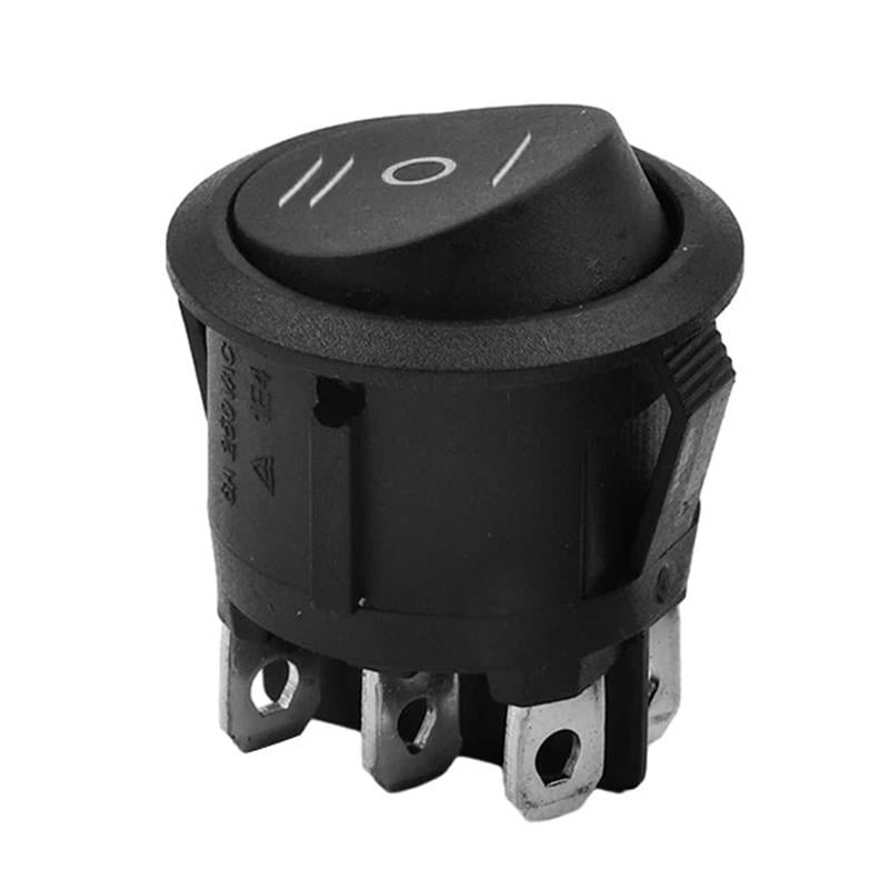 YUVARLAK ANAHTAR ON-OFF-ON 6P SİYAH (IC-134-6) (5110)