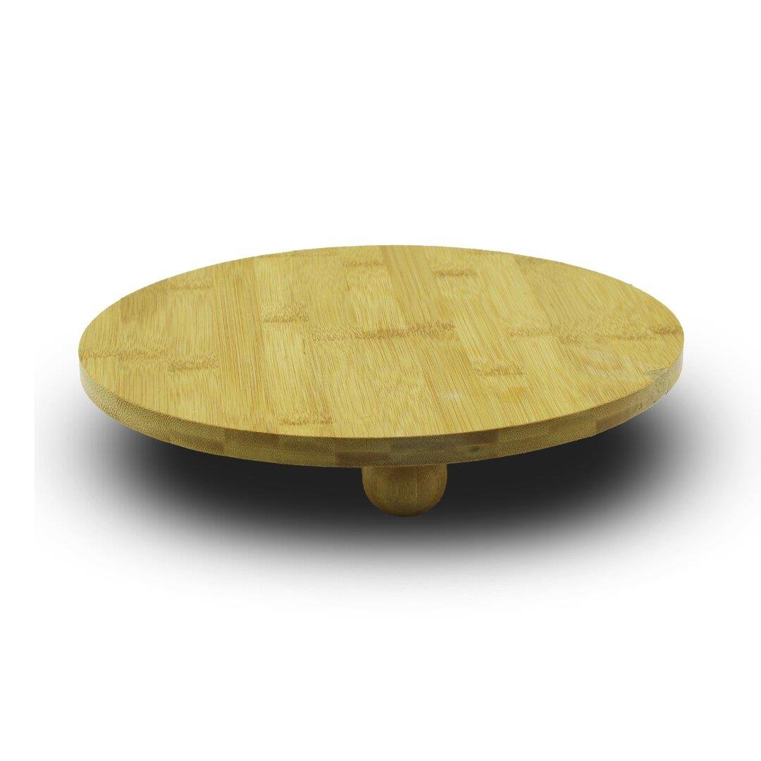 YUVARLAK=29CM   3 MİNİ TOP AYAKLI  AHŞAP BAMBU SUNUM TAHTASI - MİNİ SOFRA (5110)