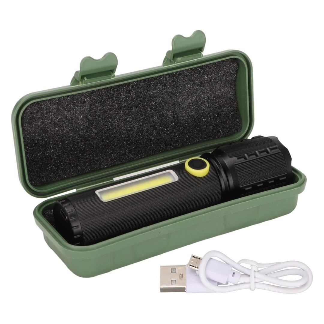 ZOOMLU FLASH ÖZELLİKLİ ŞARJLI METAL KASA EL FENERİ (5110)