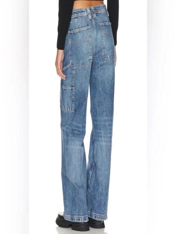 FREE PEOPLE ORJ KOYU MAVİ PLAZZO MODELLİ JEAN