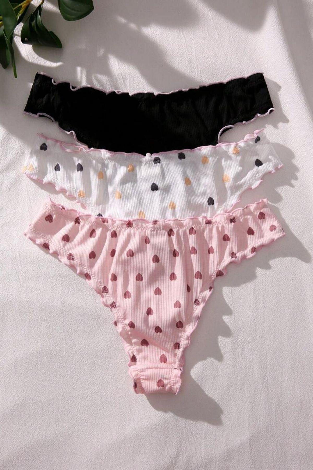 Bella Notte Çok Renkli Marul Trim 3 Lü Külot Set 18039