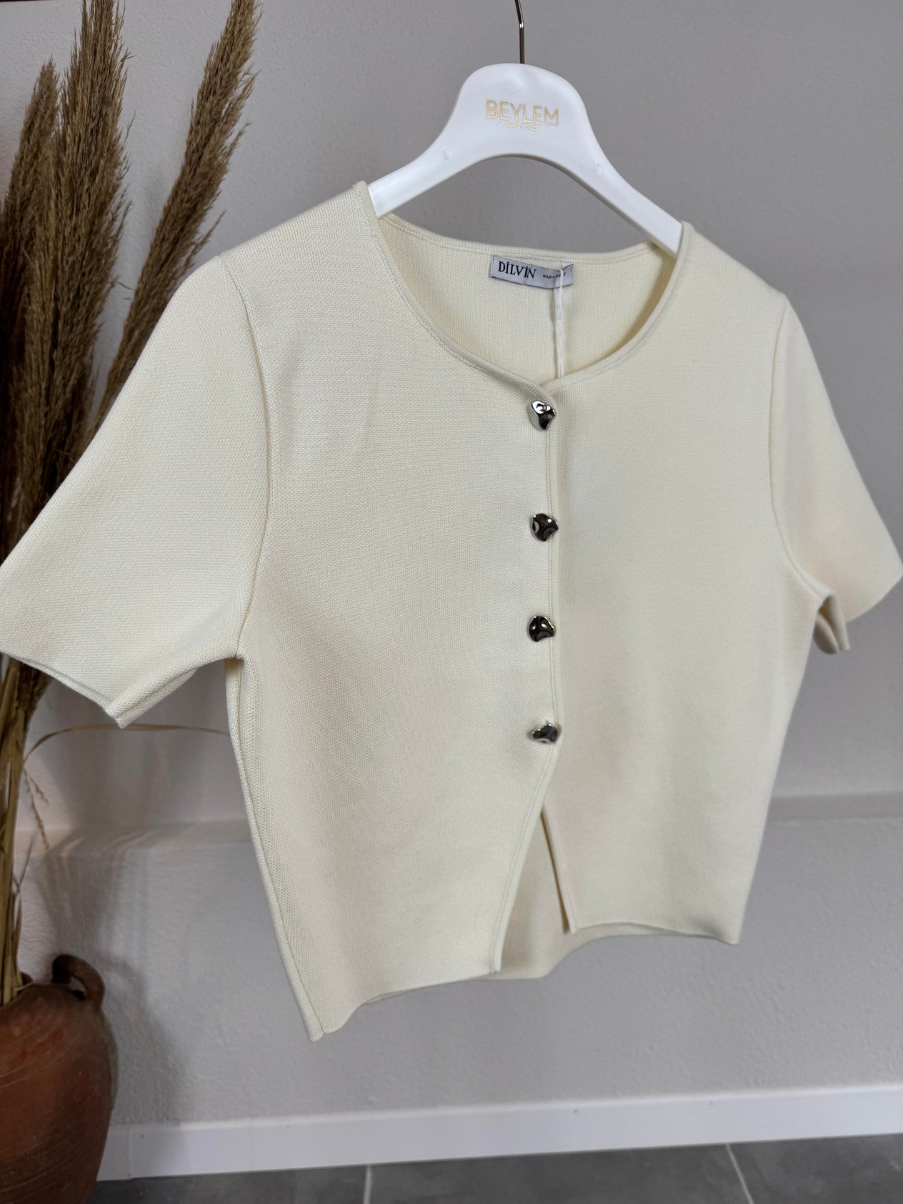 EKRU CROP TRİKO