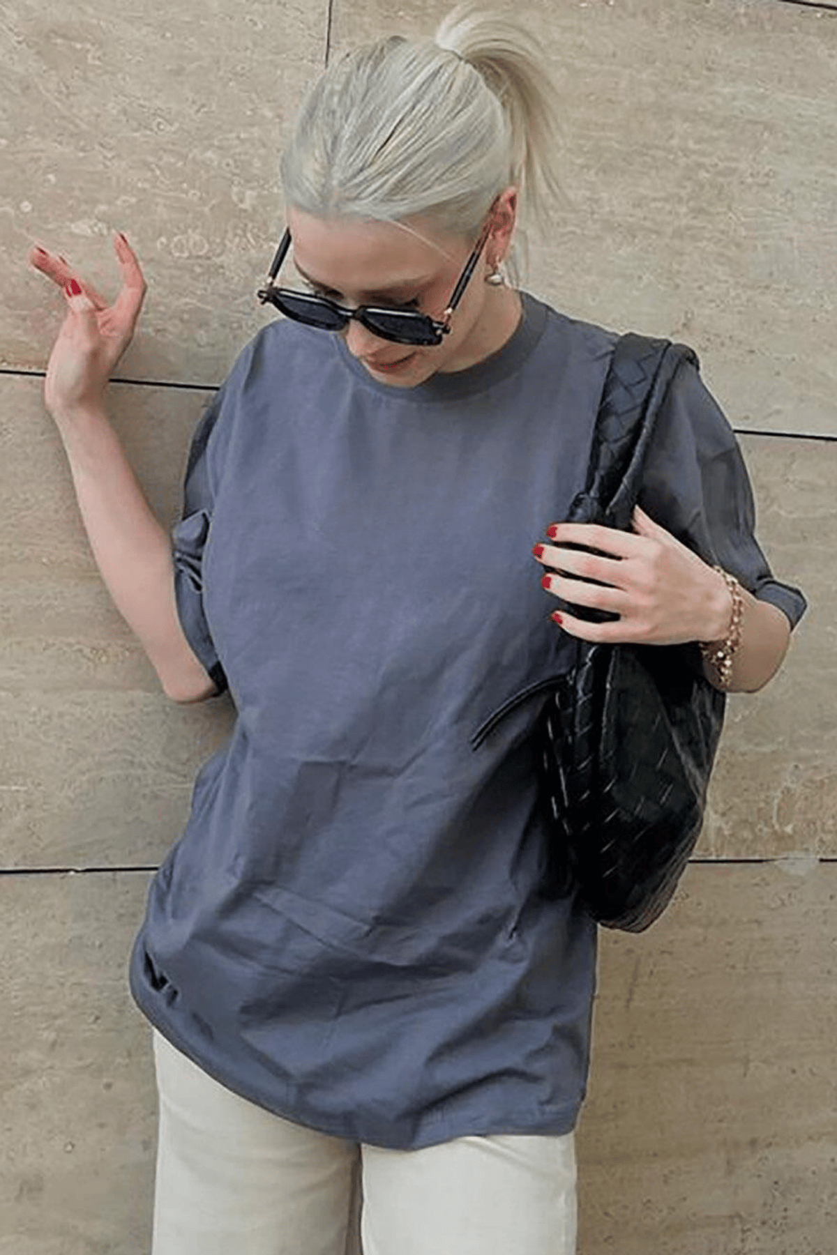 Füme Kadın Oversize T-shirt