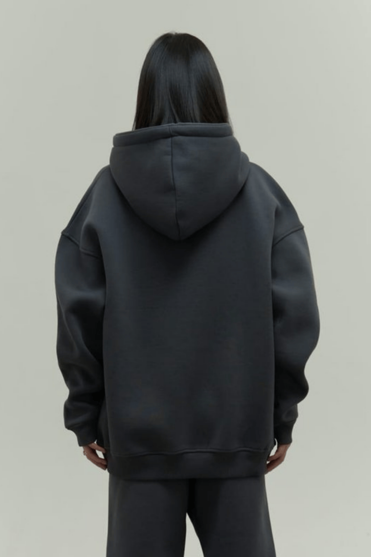Füme Oversize Kapuşonlu Kadın sweatshirt