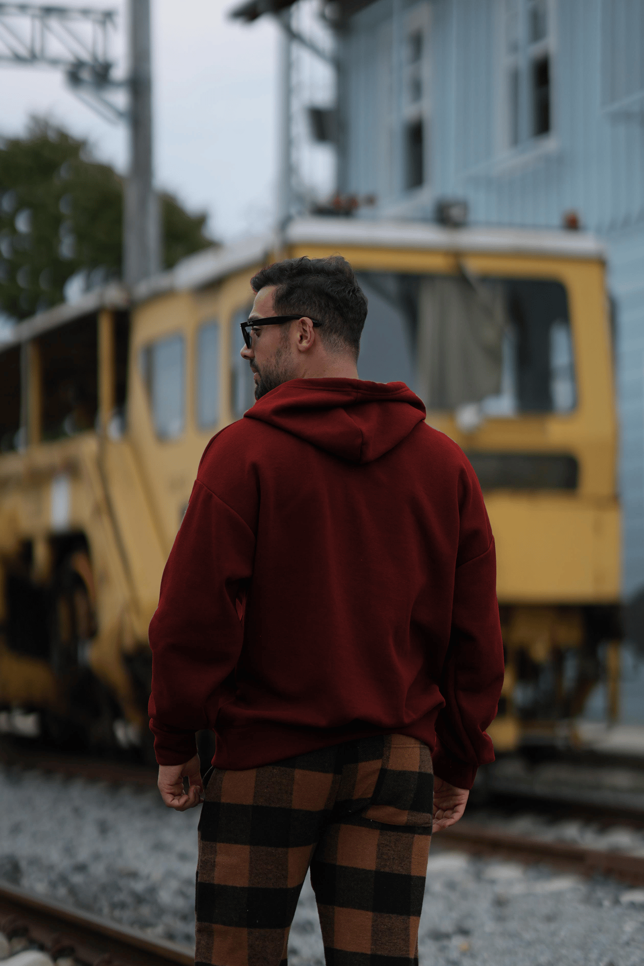 Geniş Kesim 3 İplik Bordo Şardonlu Sweatshirt