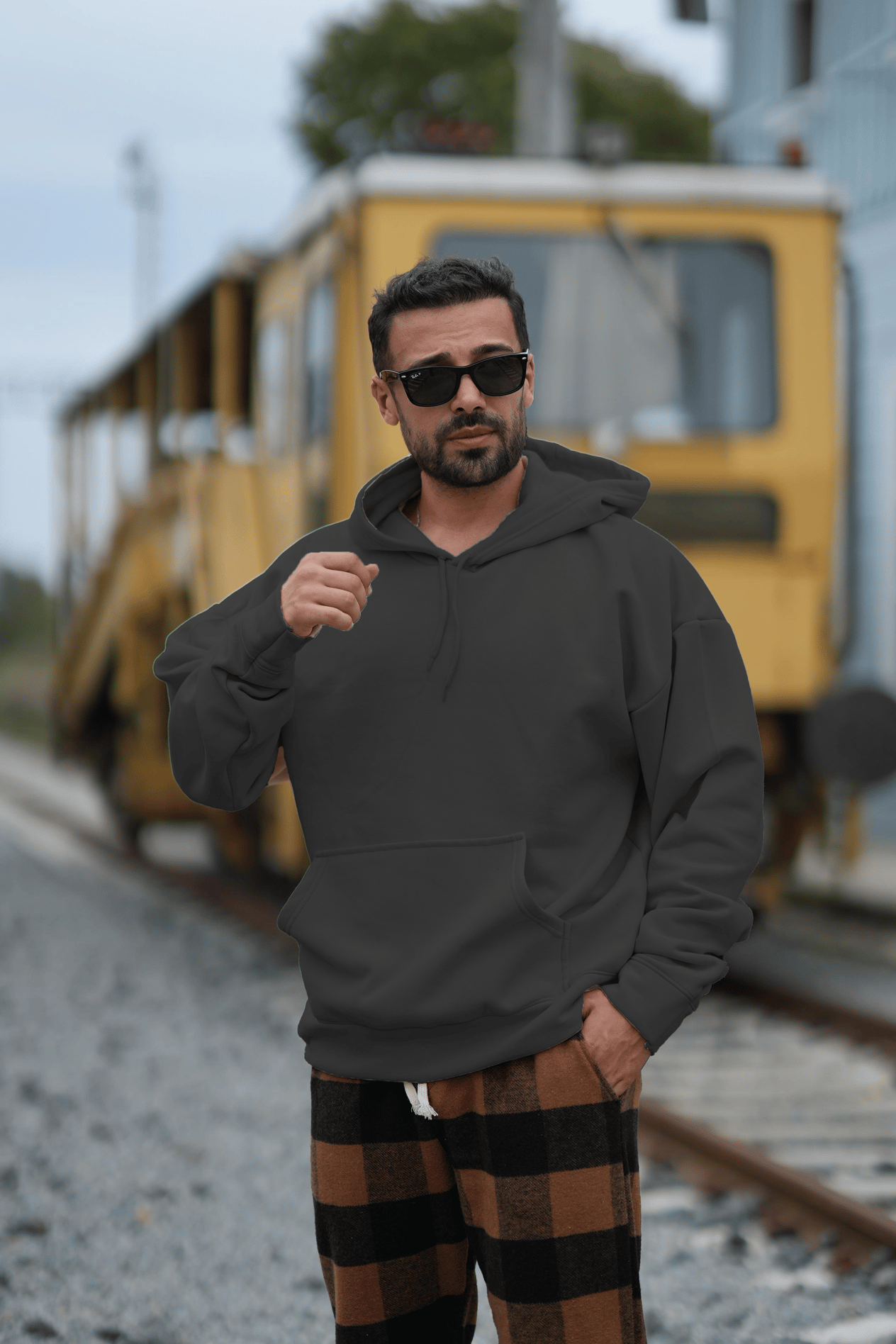 Geniş Kesim 3 İplik Füme Şardonlu Sweatshirt