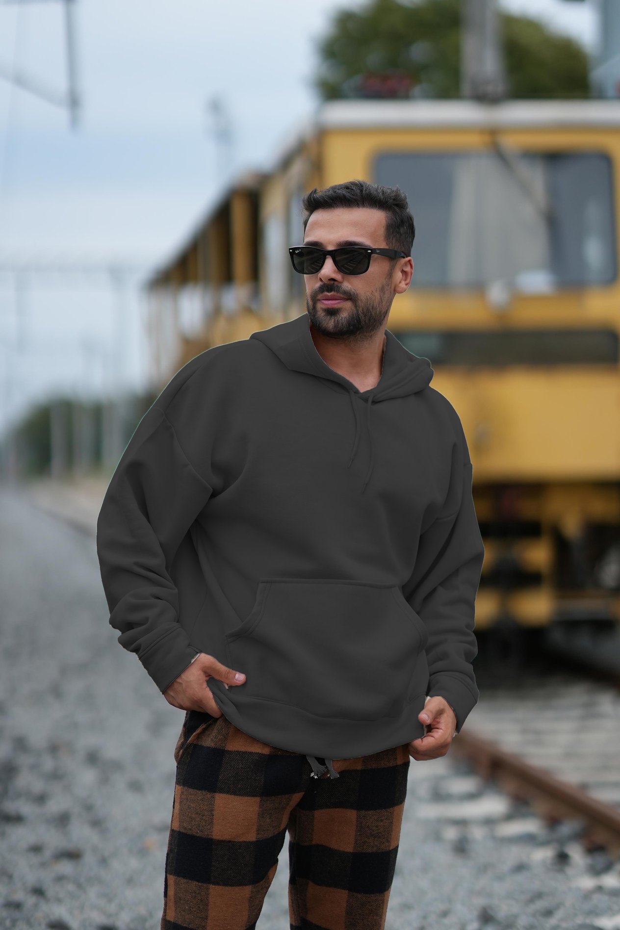 Geniş Kesim 3 İplik Füme Şardonlu Sweatshirt