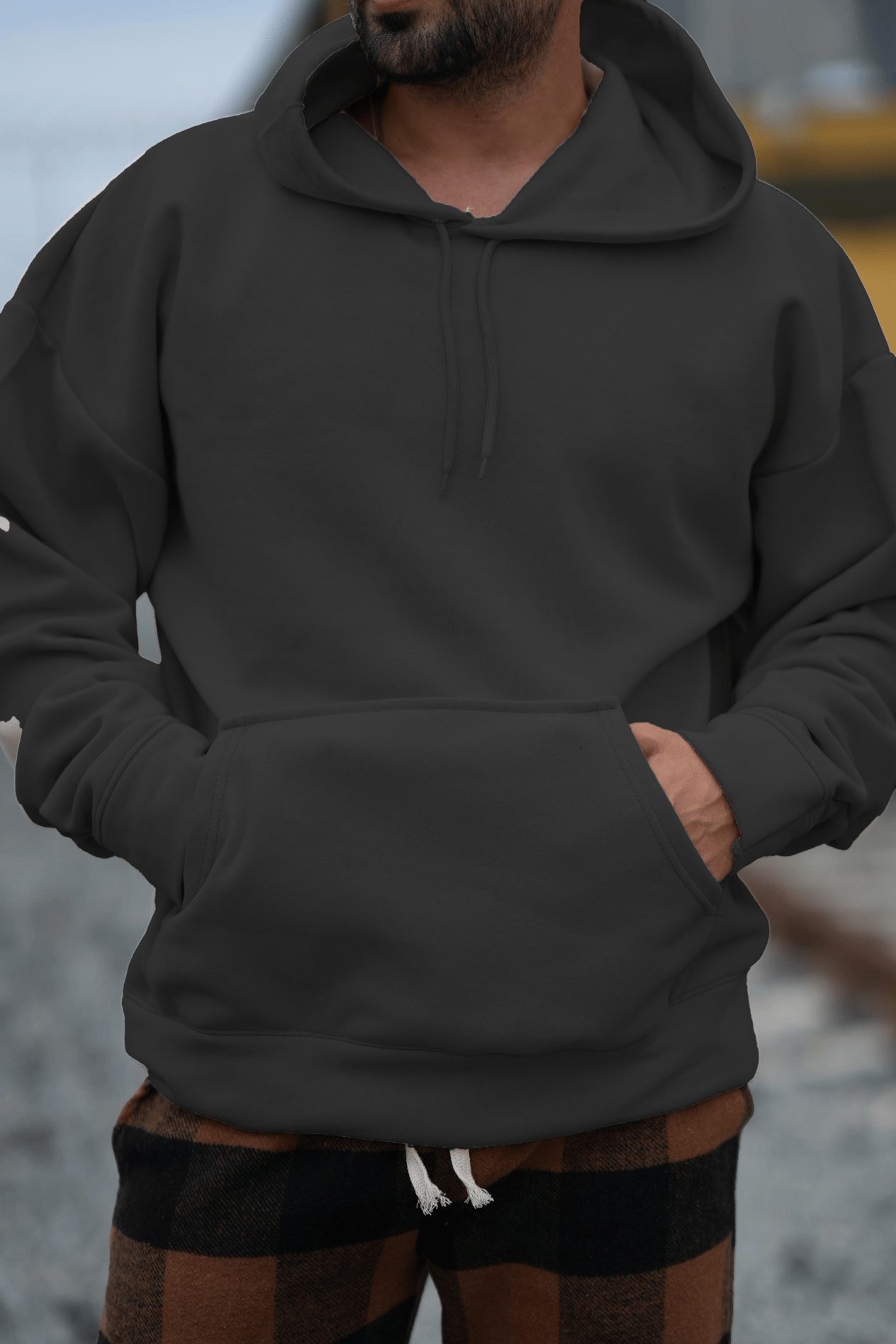 Geniş Kesim 3 İplik Füme Şardonlu Sweatshirt