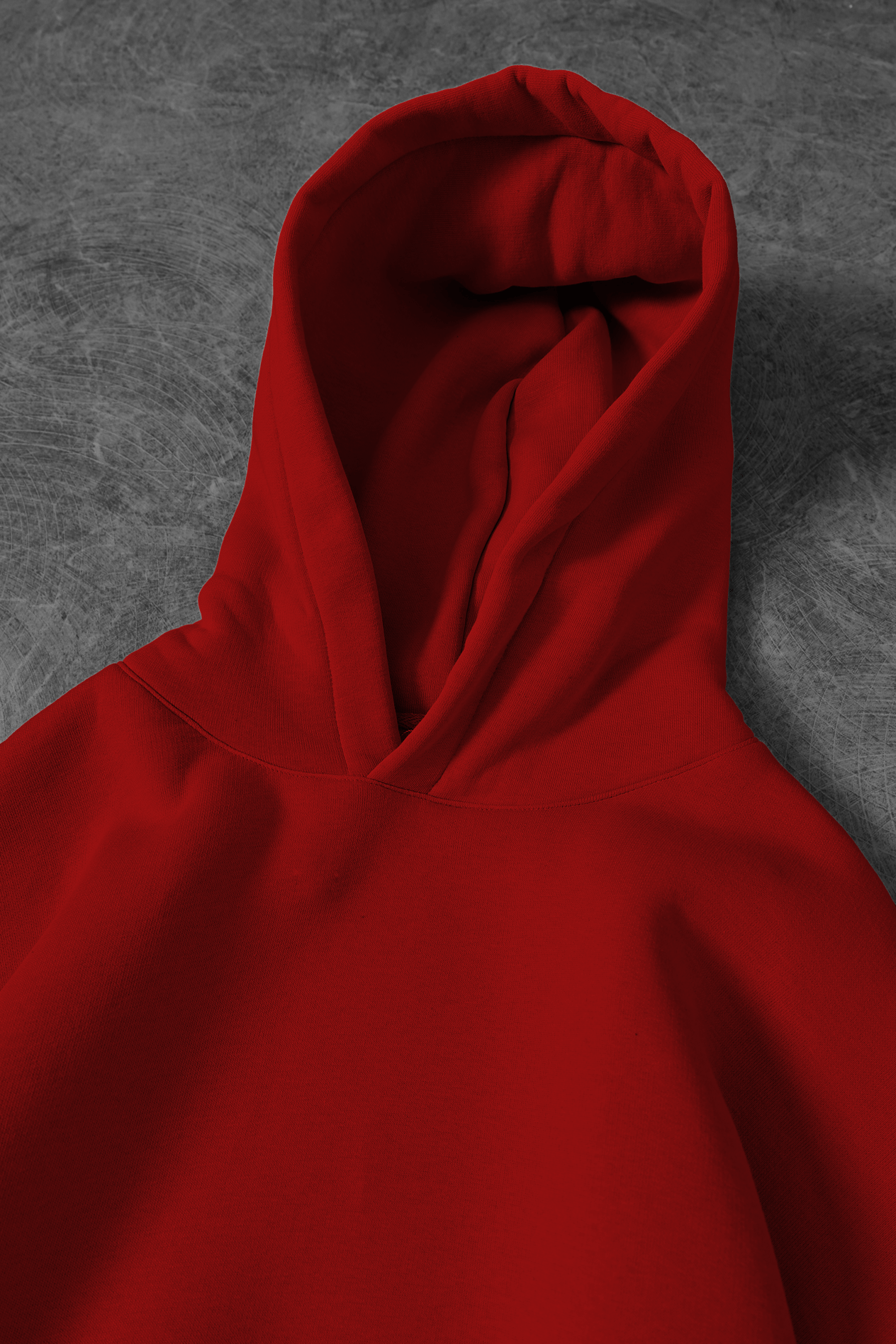 Kırmızı Unisex Bol Kalıp Hoodie