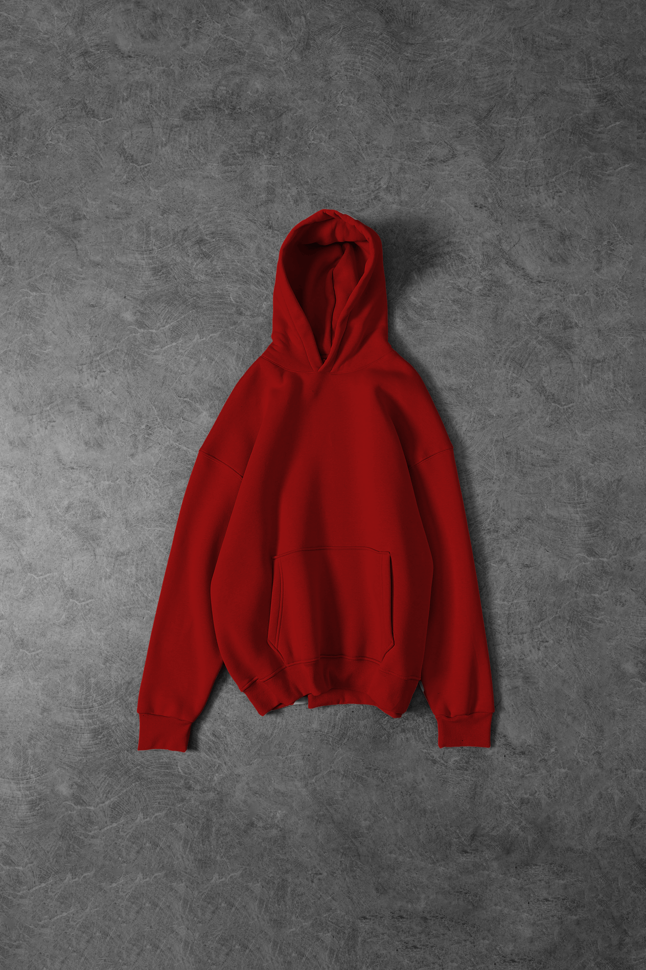 Kırmızı Unisex Bol Kalıp Hoodie