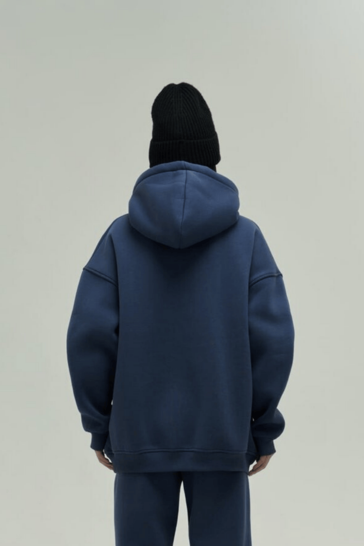 Lacivert Oversize Kapuşonlu Kadın sweatshirt