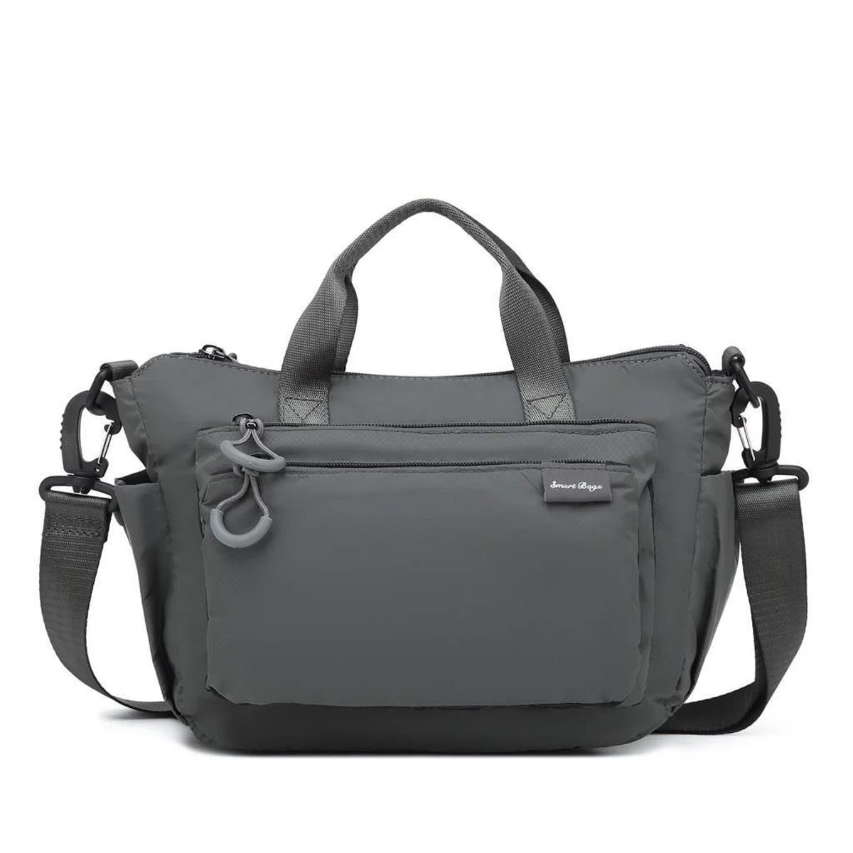 Smart Bags Ekstra Hafif Kumaş Kadın Postacı Çantası BC 3136 - Koyu Gri