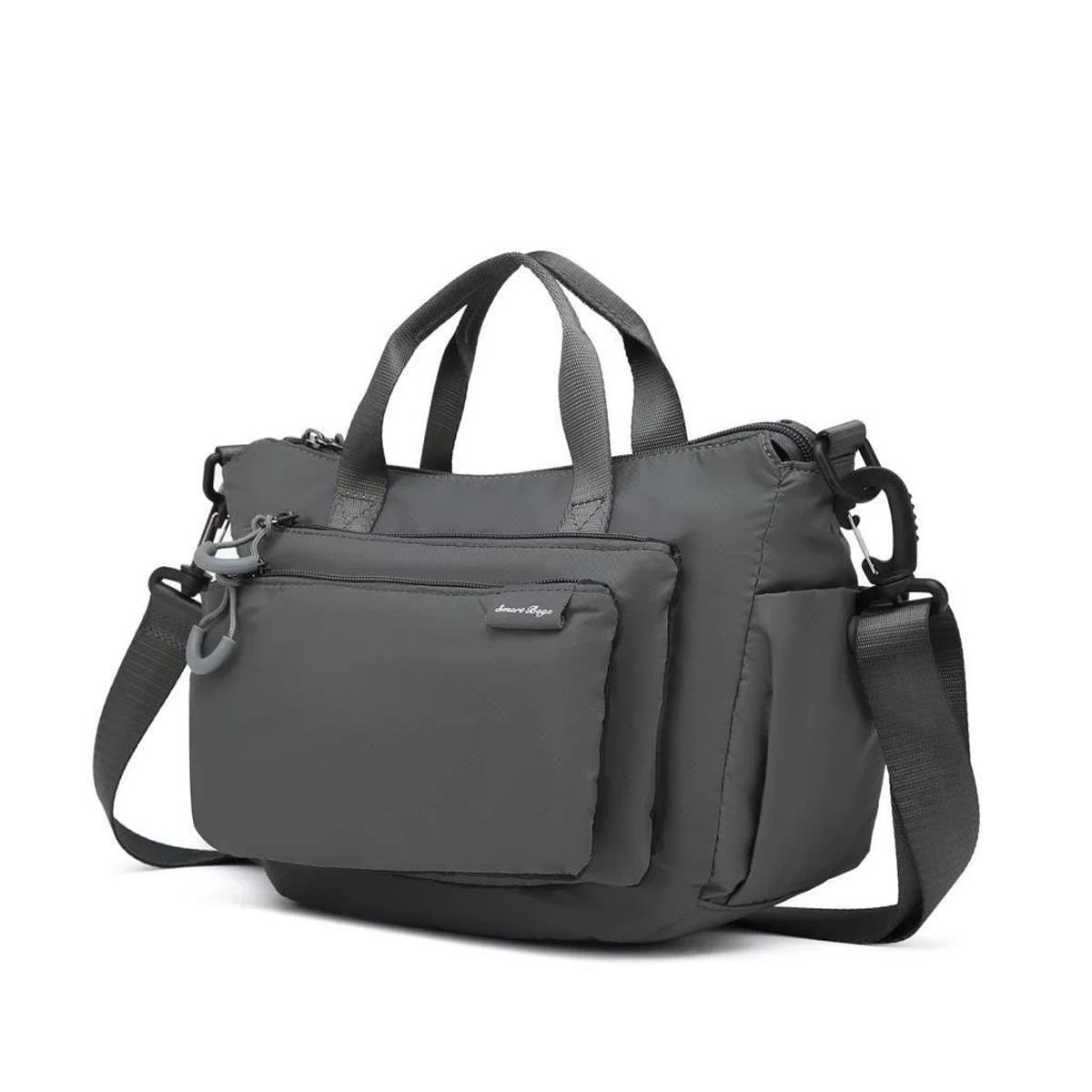 Smart Bags Ekstra Hafif Kumaş Kadın Postacı Çantası BC 3136 - Koyu Gri