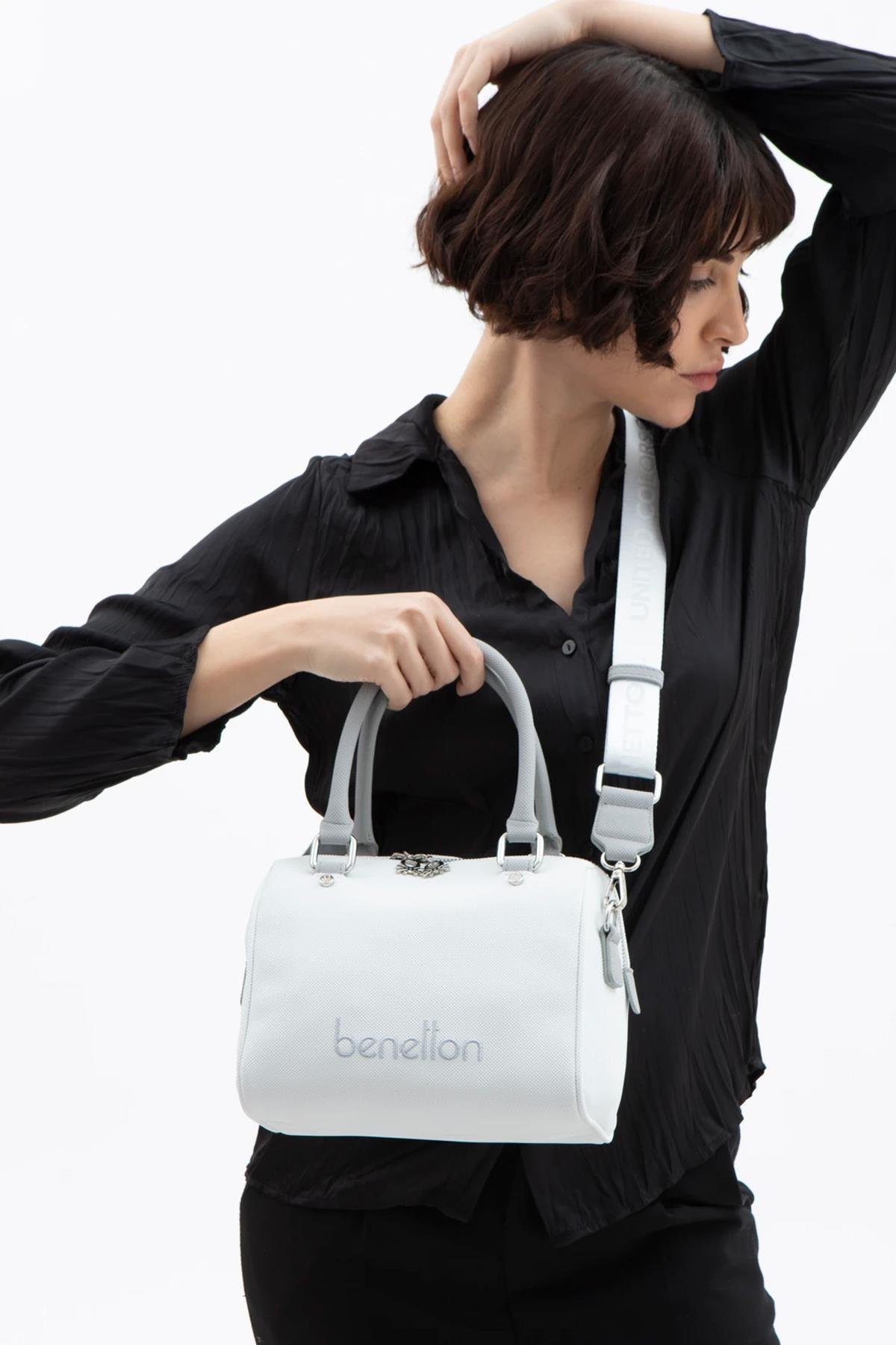 United Colors Of Benetton Kadın Kol Çantası BNT 1618 - Beyaz-A.Gri