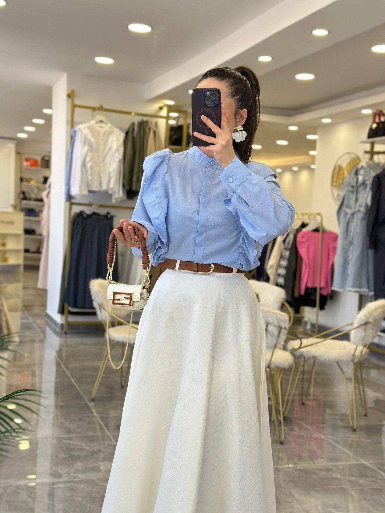 GÖMLEKModa MTGMLK02Volanlı Gömlek
