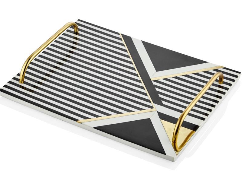 BLACK STRIPES TEPSI 40X30X8 CM