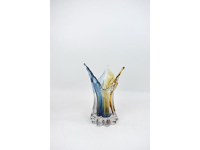 BRACT YELLOW BLUE VASE 15X15X27 CM