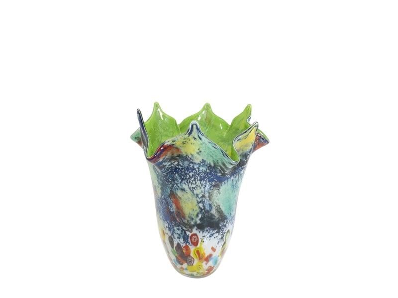 CROWN TOP GREEN BLUE RED VASE 25X25X41 CM
