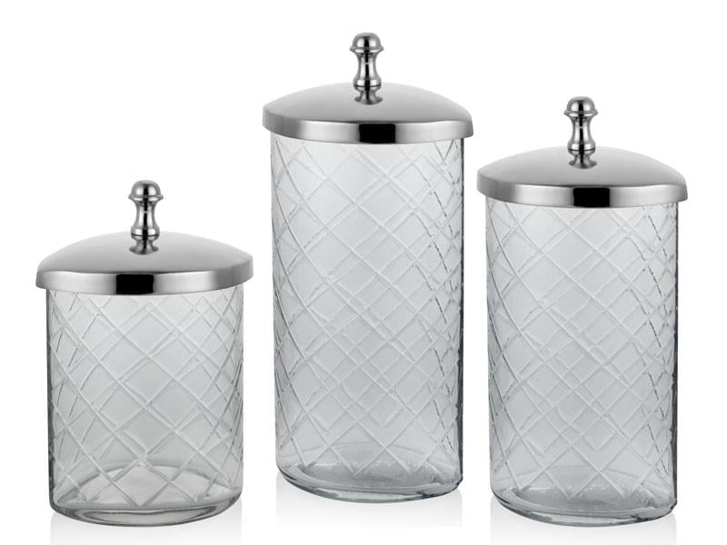 DC OVAL 3LU KAVANOZ SETI NICKEL 11X8X19 11X8X15,5 11X8X13 CM