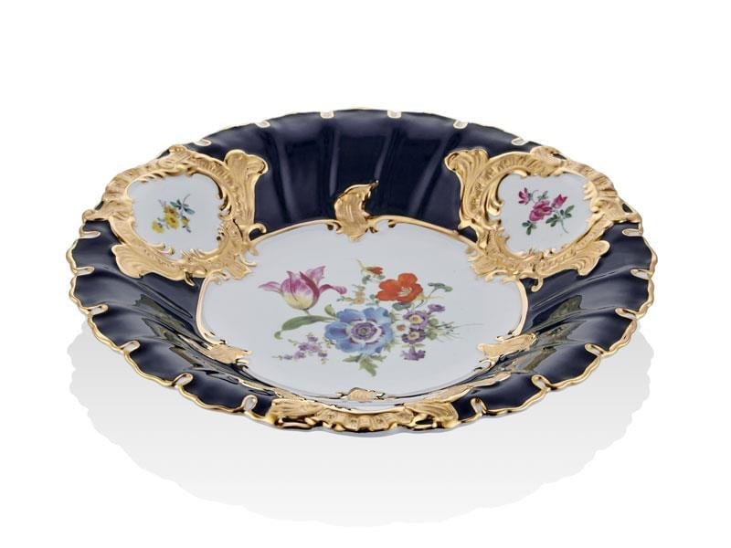 FRAGRANCE BLUE GOLD FRUIT BOWL 29X4 CM