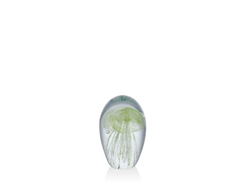 JELLYFISH GREEN GLASS DECOR 5,5X5,5X8 CM