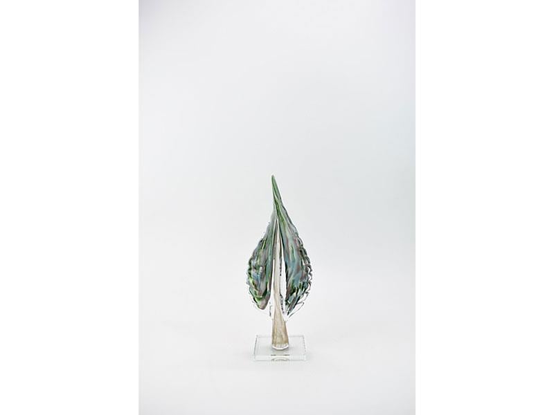 LEAF SMALL BLUE GREEN DECOR 12X6X32 CM