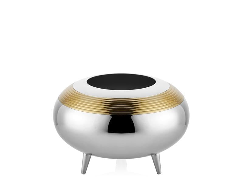 LINES NICKEL GOLD FAT VASE 25X25X17 CM