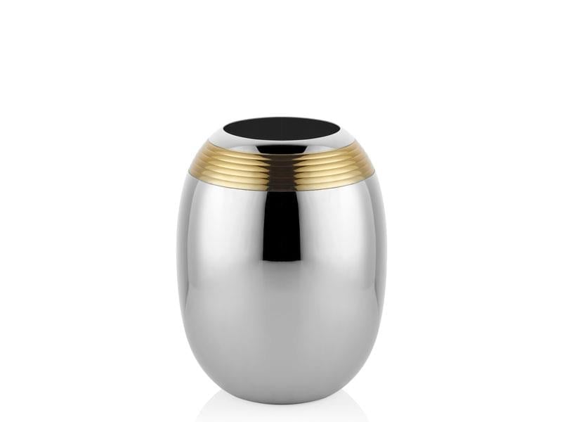 LINES NICKEL GOLD LARGE VASE 17X17X22 CM