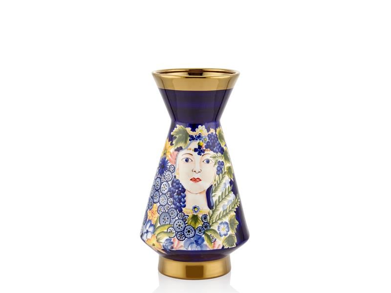 MILLA LACIVERT GENIZ AGIZLI VAZO 19.6X19.6X36 CM (4)