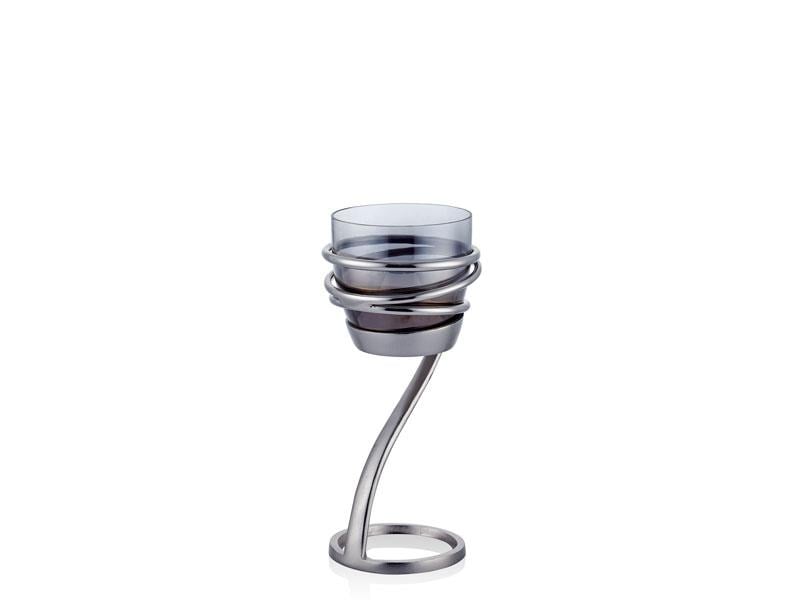 PLAYFUL NICKEL LARGE CANDLE HOLDER 16X14X34 CM