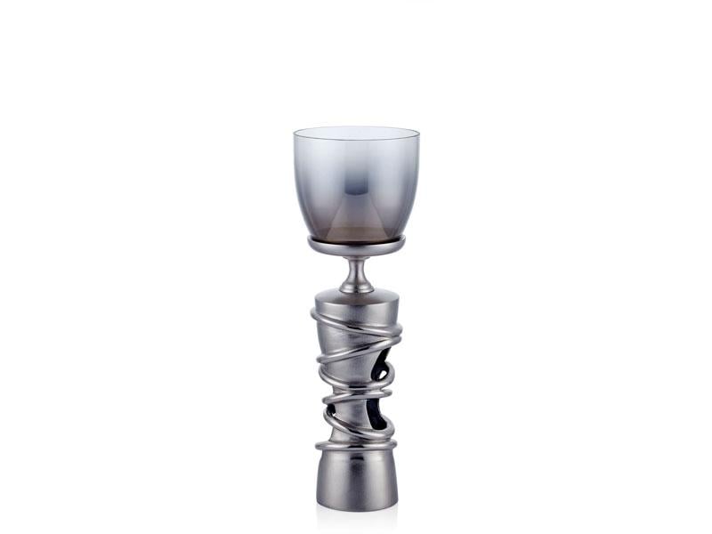 PLAYFUL SMALL NICKEL PILLAR HOLDER 14X14X42 CM