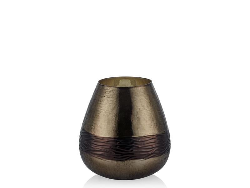 SEPIA ENAMEL MEDIUM GLASS VASE 23X23X23 CM