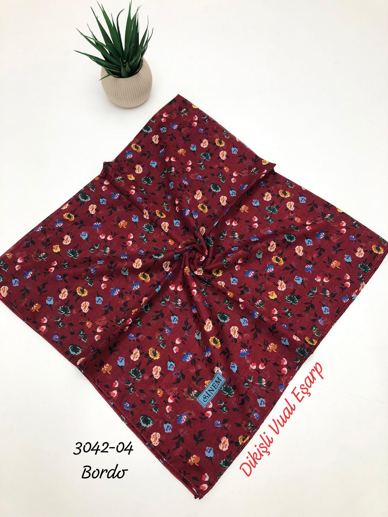 3042 Dikişli Vual Eşarp