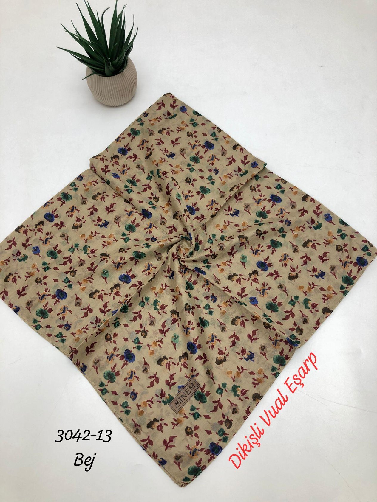 3042 Dikişli Vual Eşarp