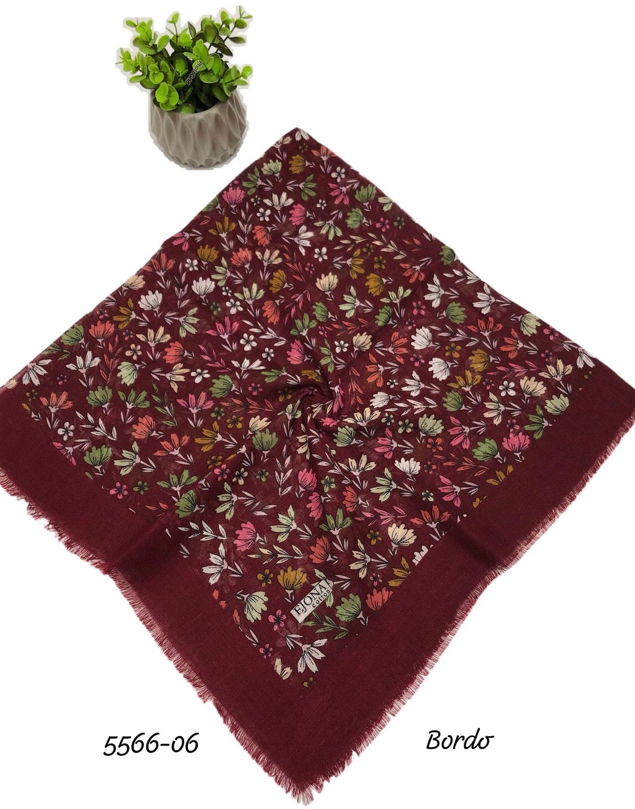 5566 Flamlı Pamuk Eşarp