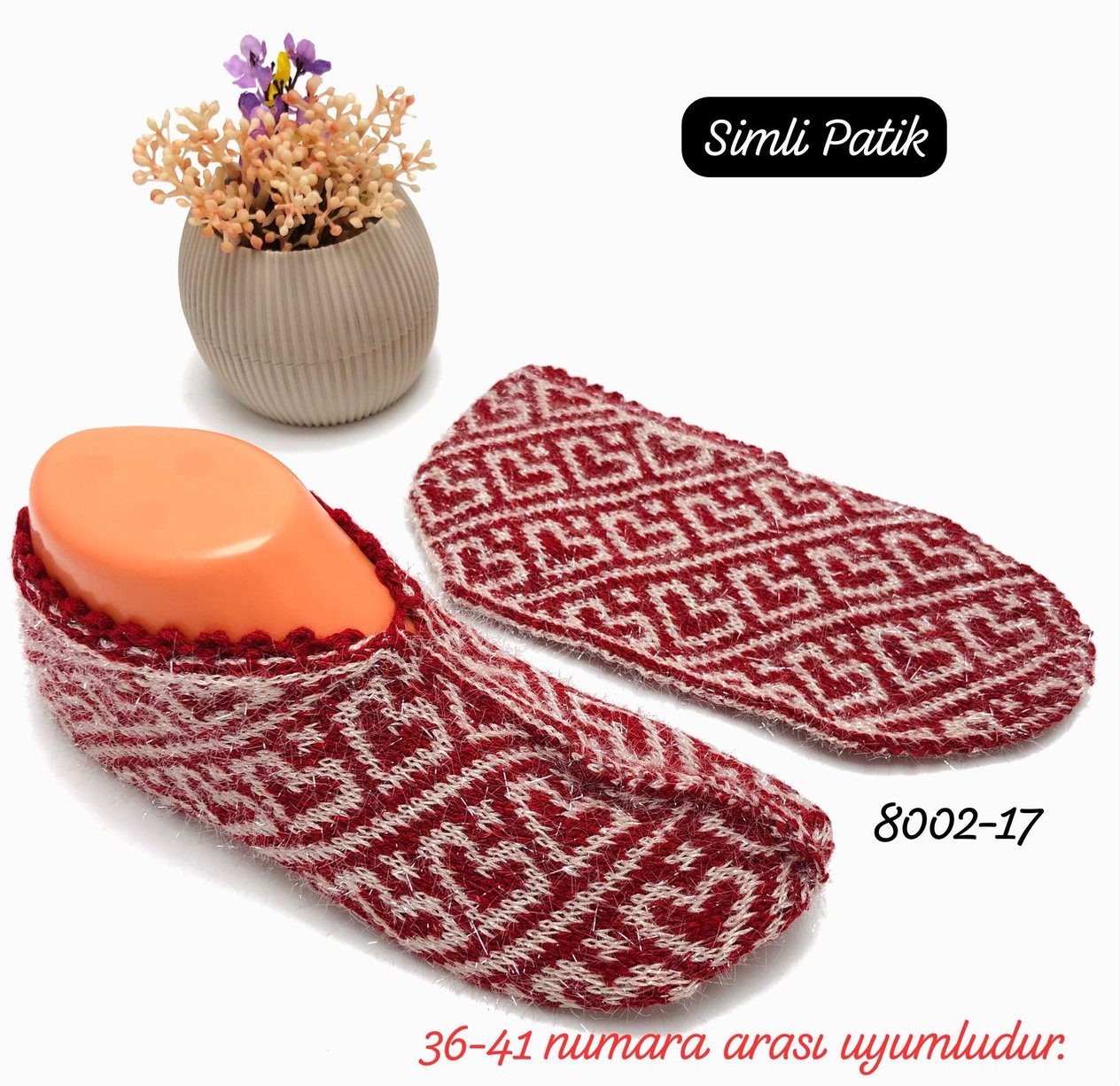 8002 Desenli Simli Patik