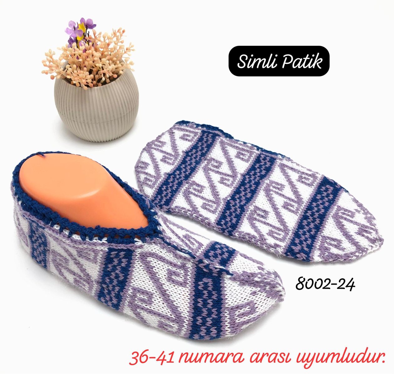 8002 Desenli Simli Patik