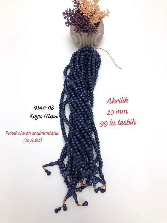 9140 10 mm Akrilik 99 lu Tesbih