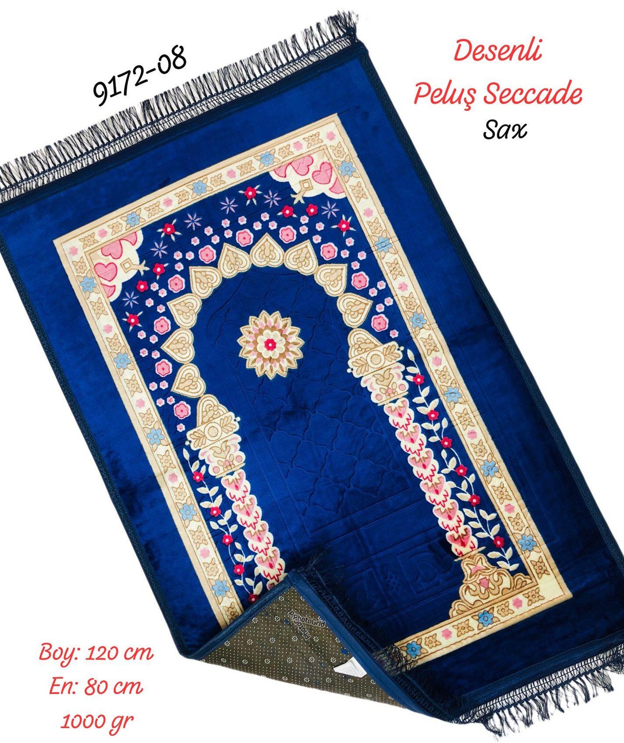 9172 Desenli Peluş Seccade