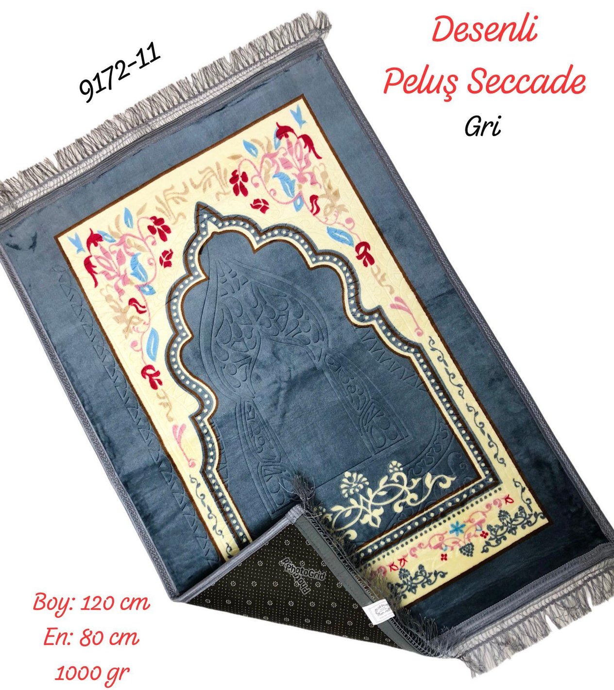 9172 Desenli Peluş Seccade
