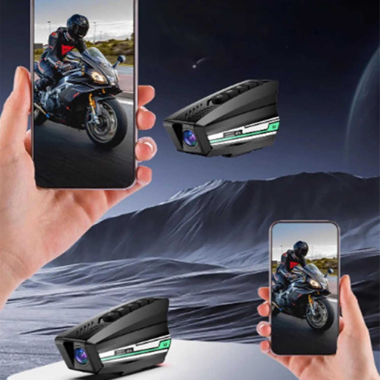 BT 16 Motosiklet Kask Bluetooth Kulaklık Ve 1080P Hd Kamera
