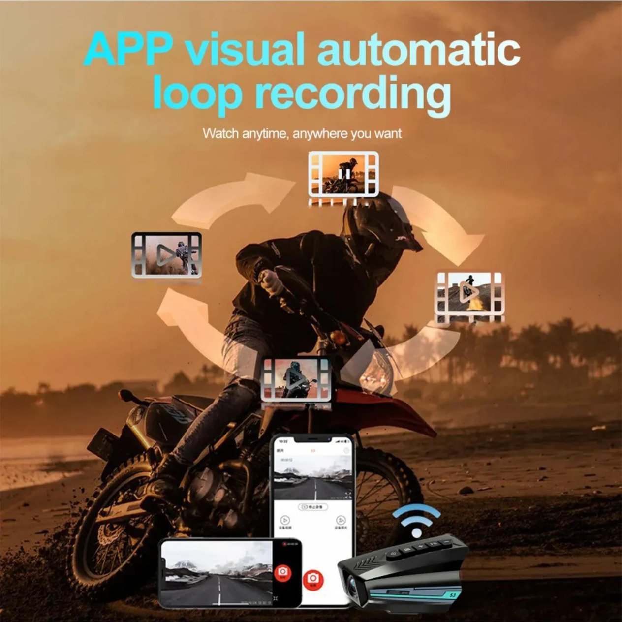 BT 16 Motosiklet Kask Bluetooth Kulaklık Ve 1080P Hd Kamera