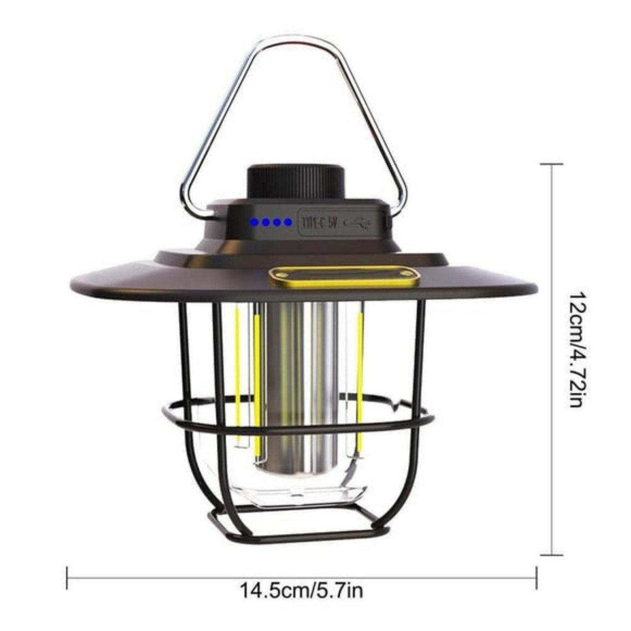 PD-5050 Retro Lamp USB Şarjlı Kamp Feneri Su Geçirmez Çadır Lambası